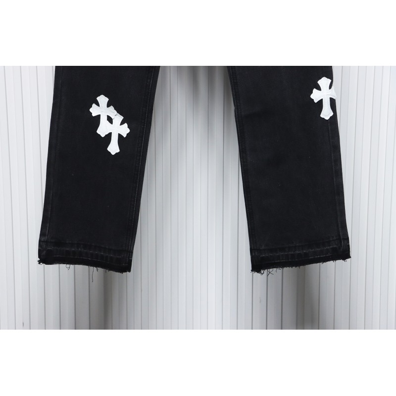 Chrome Hearts White Leather Cross Jean CK 2402023014