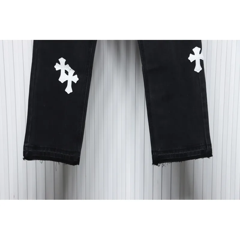 Chrome Hearts White Leather Cross Jean CK 2402023014