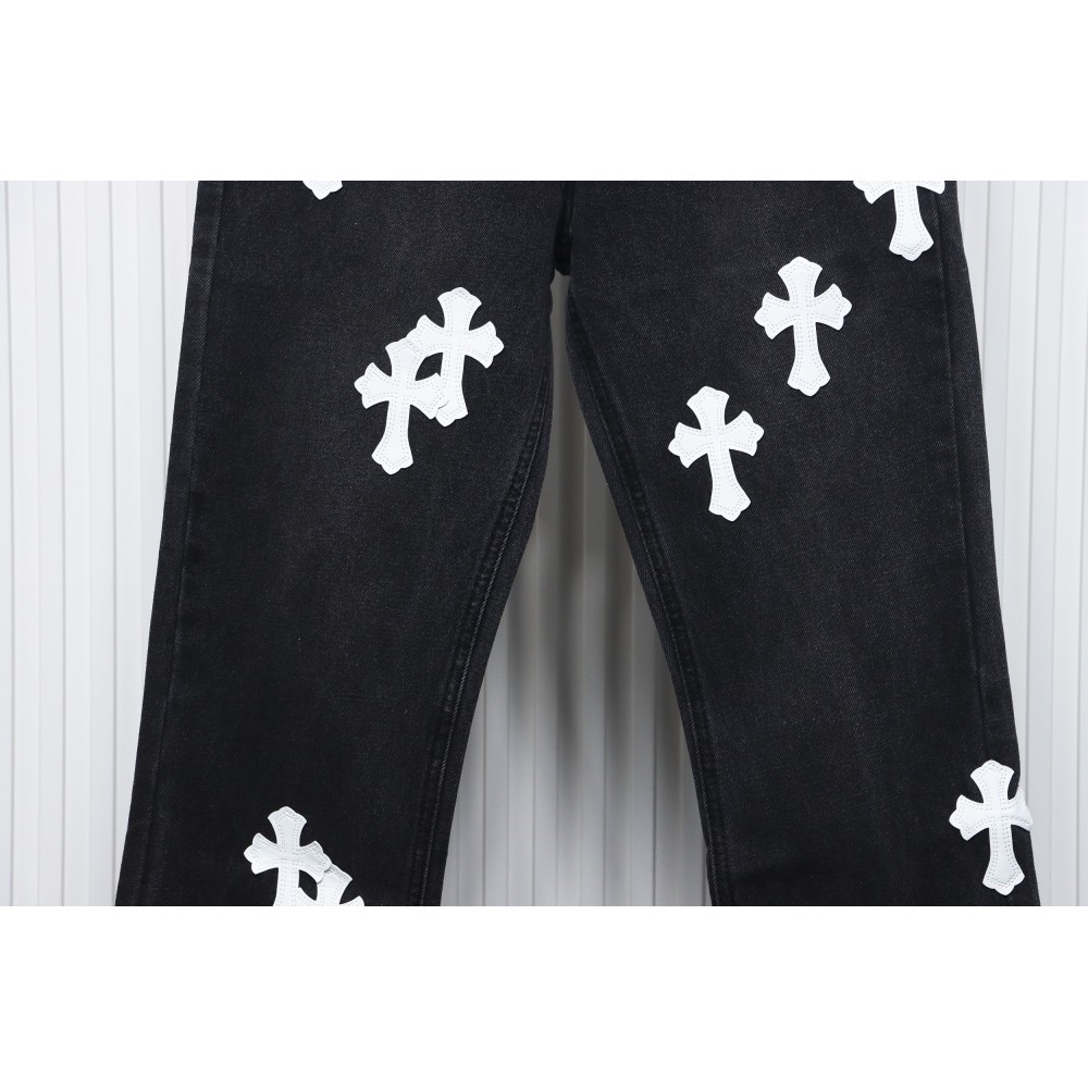 Chrome Hearts White Leather Cross Jean CK 2402023014