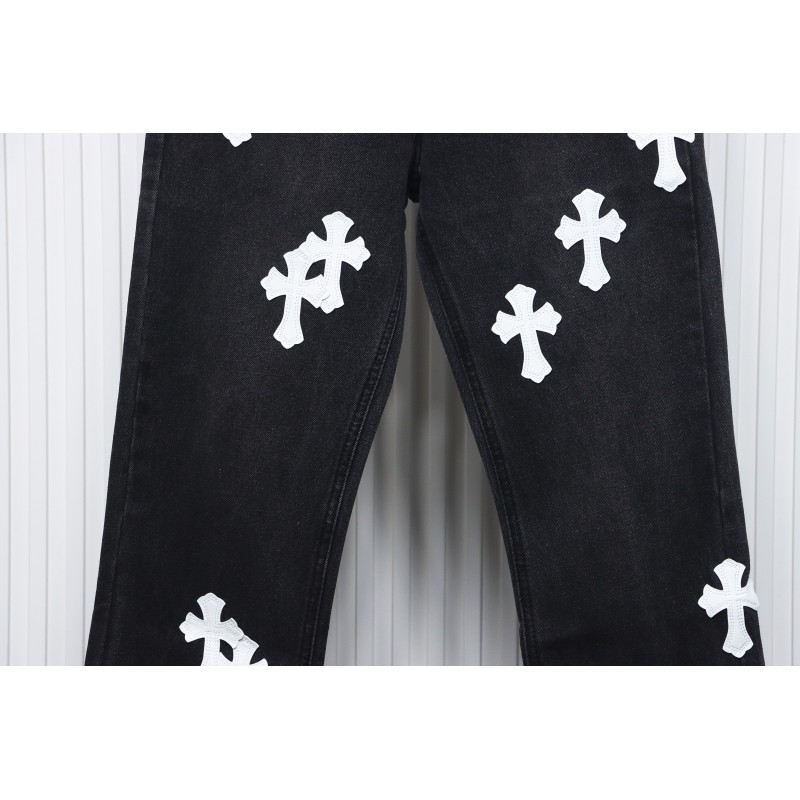 Chrome Hearts White Leather Cross Jean CK 2402023014