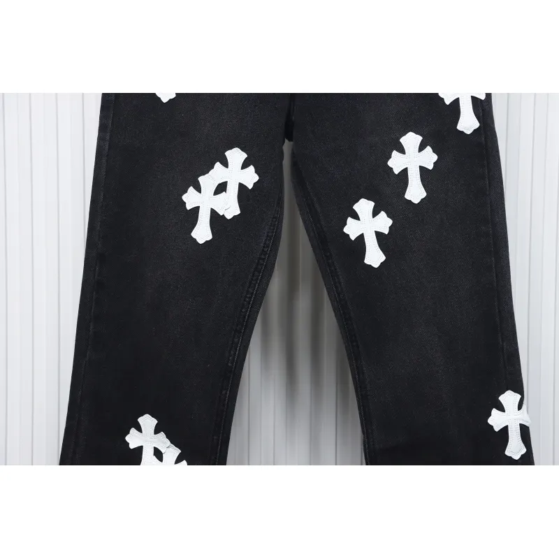 Chrome Hearts White Leather Cross Jean CK 2402023014