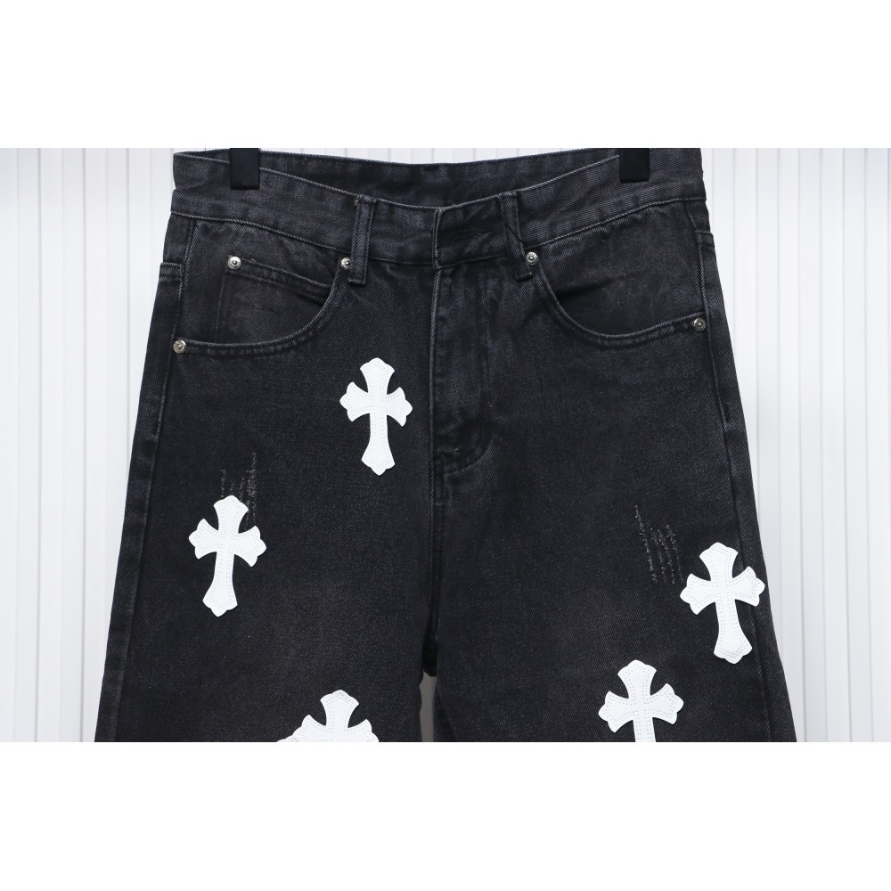 Chrome Hearts White Leather Cross Jean CK 2402023014