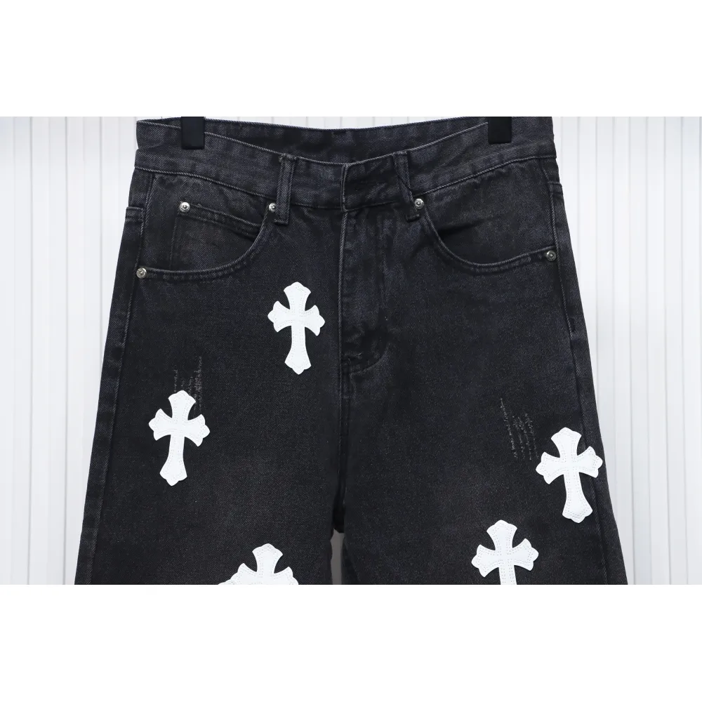 Chrome Hearts White Leather Cross Jean CK 2402023014