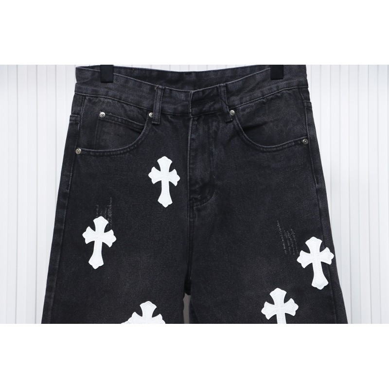Chrome Hearts White Leather Cross Jean CK 2402023014