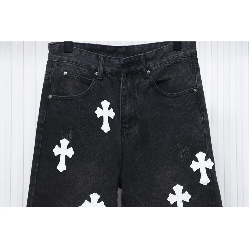 Chrome Hearts White Leather Cross Jean CK 2402023014