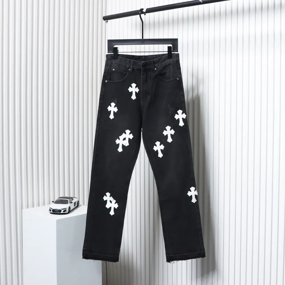 Chrome Hearts White Leather Cross Jean CK 2402023014