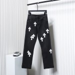 Chrome Hearts White Leather Cross Jean CK 2402023014