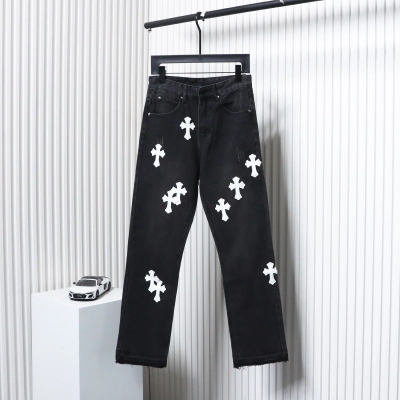 Chrome Hearts White Leather Cross Jean CK 2402023014 01