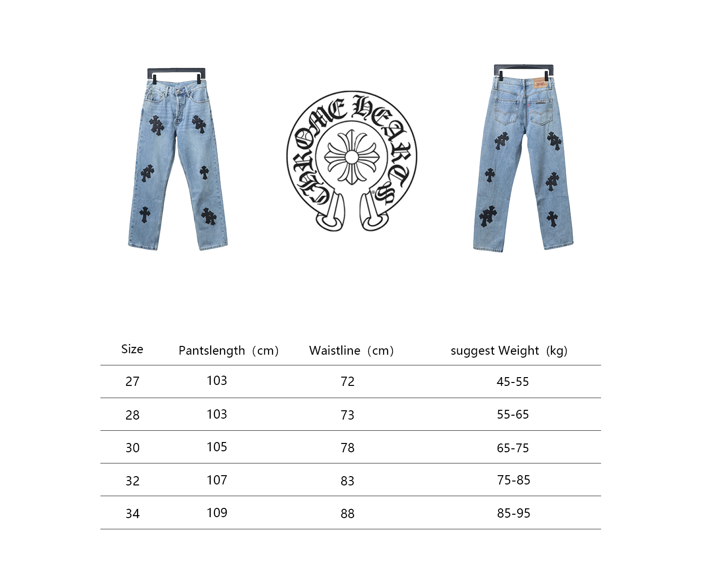 Chrome Hearts Levis Denim Jeans Black Crosses With Hardware CK WH3602024024