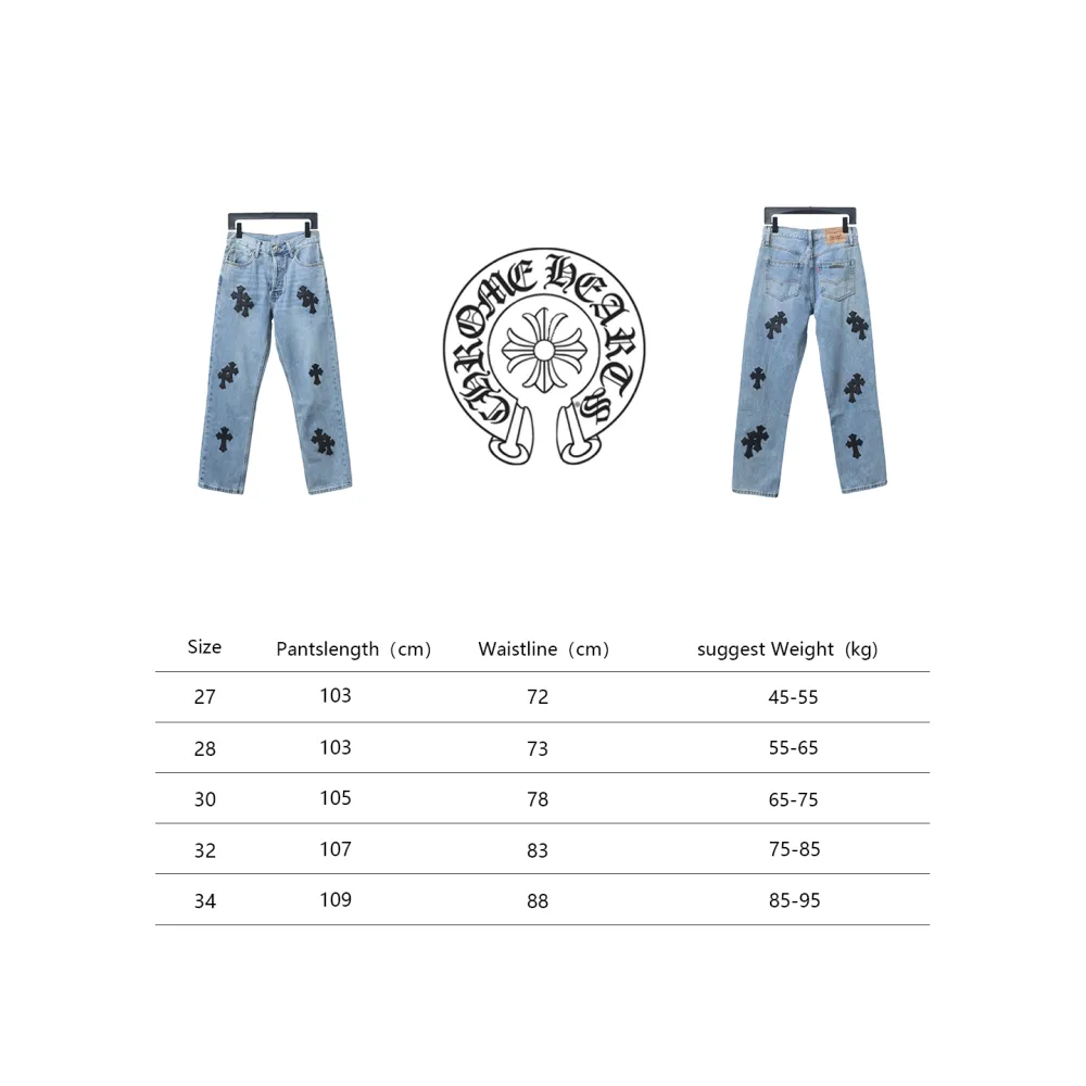 Chrome Hearts Levis Denim Jeans Black Crosses With Hardware CK WH3602024024