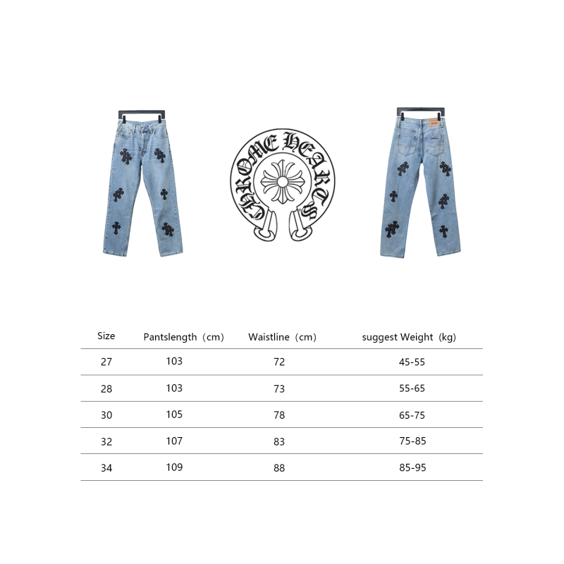 Chrome Hearts Levis Denim Jeans Black Crosses With Hardware CK WH3602024024