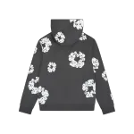 Denim Tears Rhinestone Cotton Wreath Zip Hoodie Vintage Black YZ XC 250113