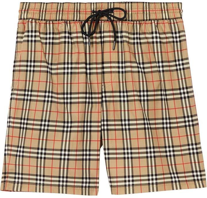 Burberry Check Stretch Cotton Shorts Archive Beige CK250114