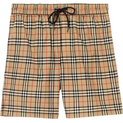 Burberry Check Stretch Cotton Shorts Archive Beige CK250114 01