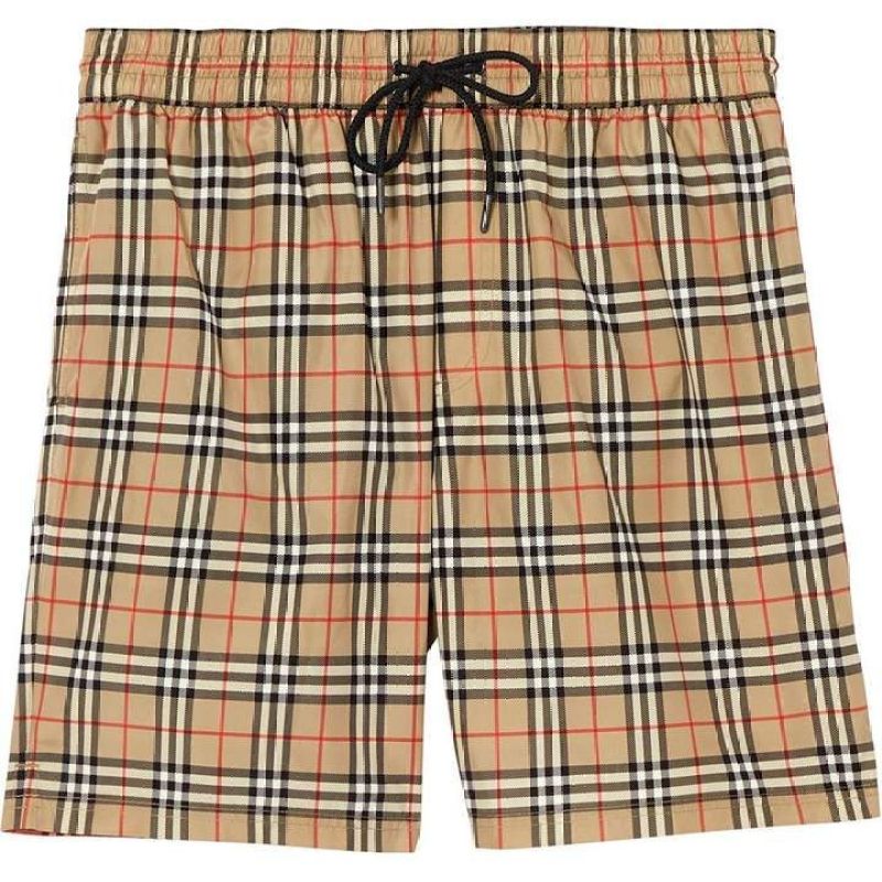 Burberry Check Stretch Cotton Shorts Archive Beige CK250114