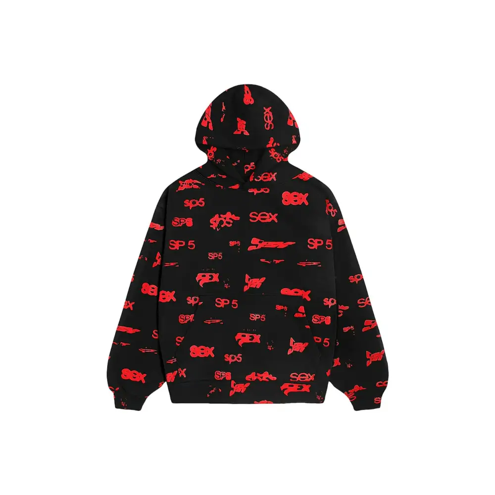 Sp5der Sex AOP Hoodie Black YZ GE959