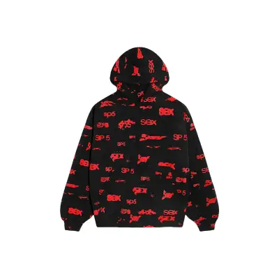 Sp5der Sex AOP Hoodie Black YZ GE959 01