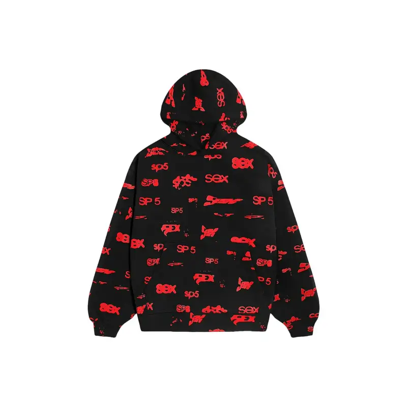 Sp5der Sex AOP Hoodie Black YZ GE959