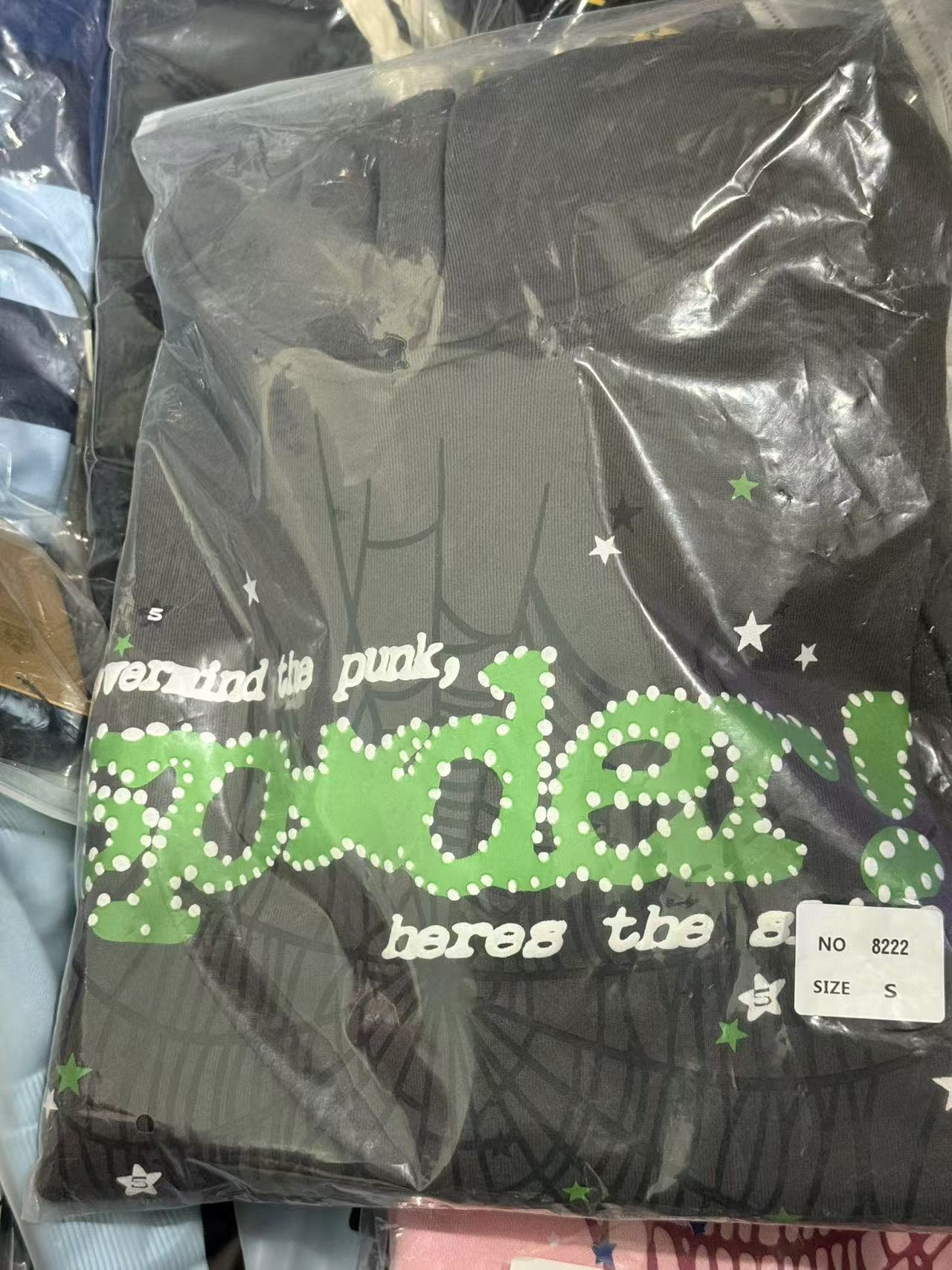 Sp5der Punk v2 Hoodie Slate Grey YZ CL