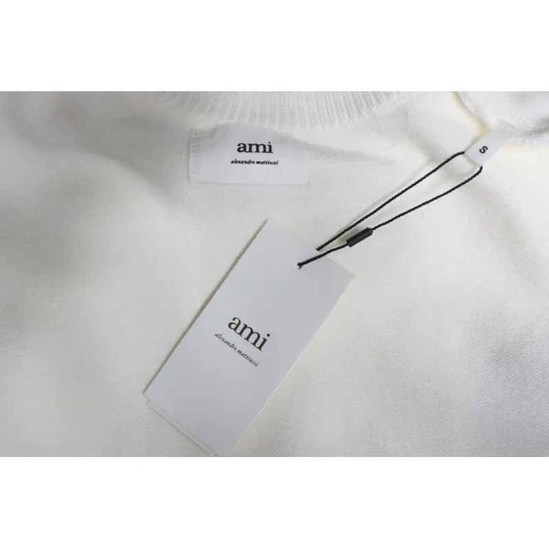 Ami Paris De Cœur Virgin Wool Sweater White CK WY3502024023