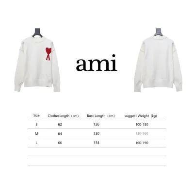 Ami Paris De Cœur Virgin Wool Sweater White CK WY3502024023 02