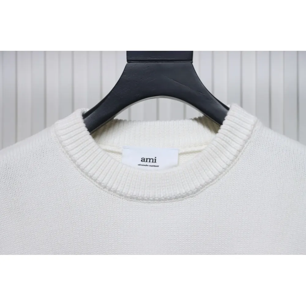 Ami Paris De Coeur Wool Crewneck Sweater White CK WH2902024017