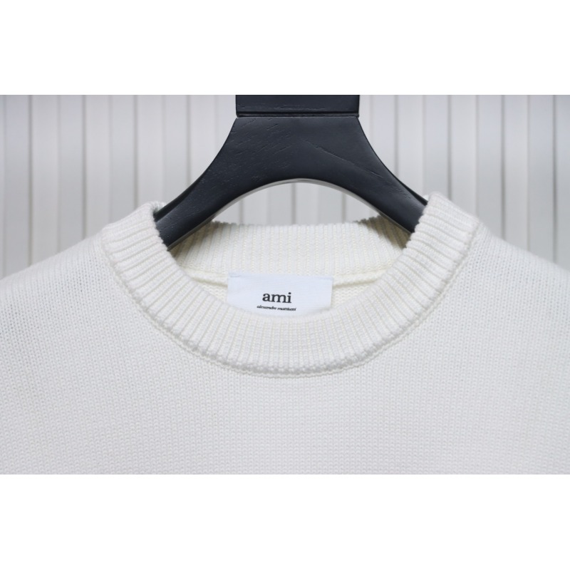 Ami Paris De Coeur Wool Crewneck Sweater White CK WH2902024017