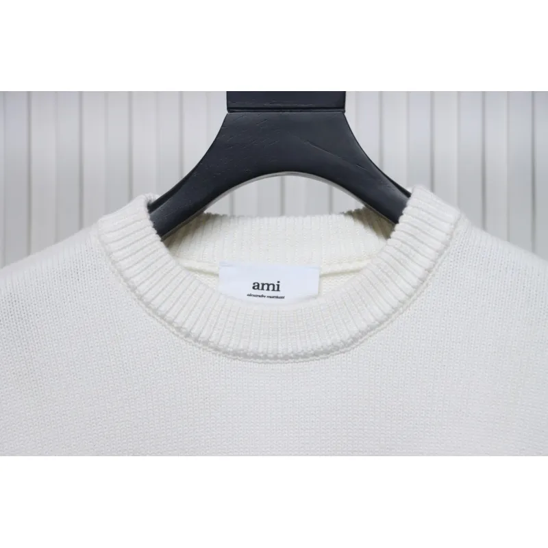 Ami Paris De Coeur Wool Crewneck Sweater White CK WH2902024017
