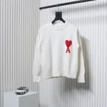 Ami Paris De Coeur Wool Crewneck Sweater White CK WH2902024017