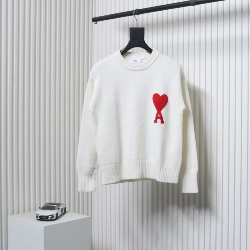 Ami Paris De Coeur Wool Crewneck Sweater White CK WH2902024017