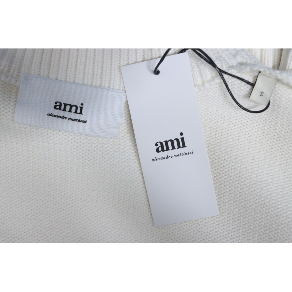 Ami Paris De Coeur Wool Crewneck Sweater White CK WH2902024017