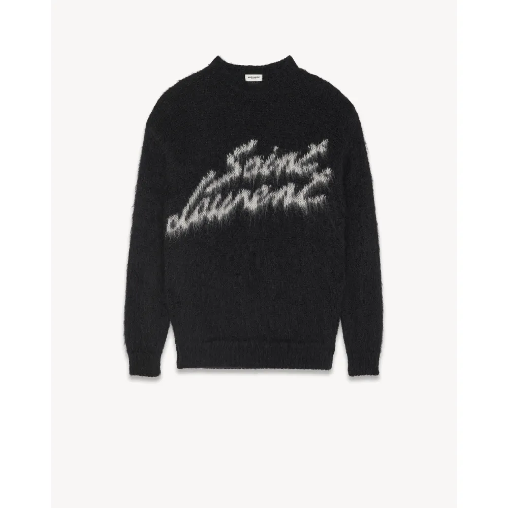 Saint Laurent 90s Sweater In Mohair Black
