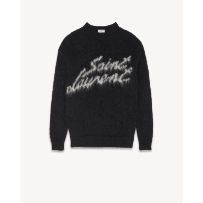 Saint Laurent 90s Sweater In Mohair Black 01