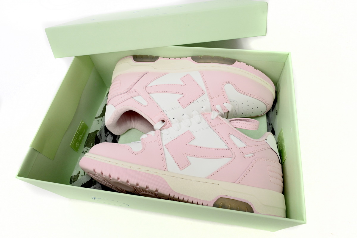 PK God Batch OFF-WHITE Out Of Office OOO Low Tops Pink White OMIA189 C99LEA00 13001