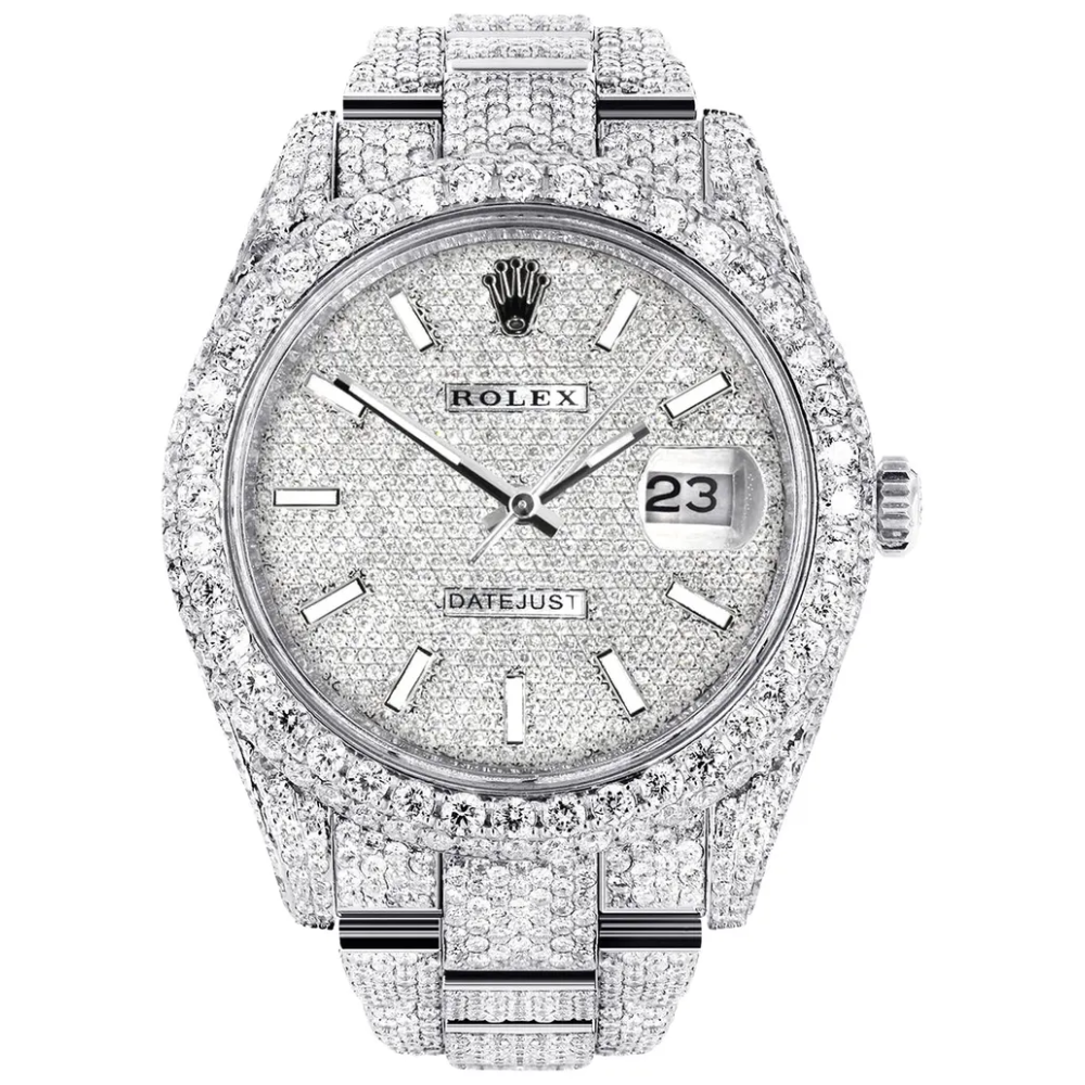 Rolex Diamond Embezzled Datejust 41 'Silver'