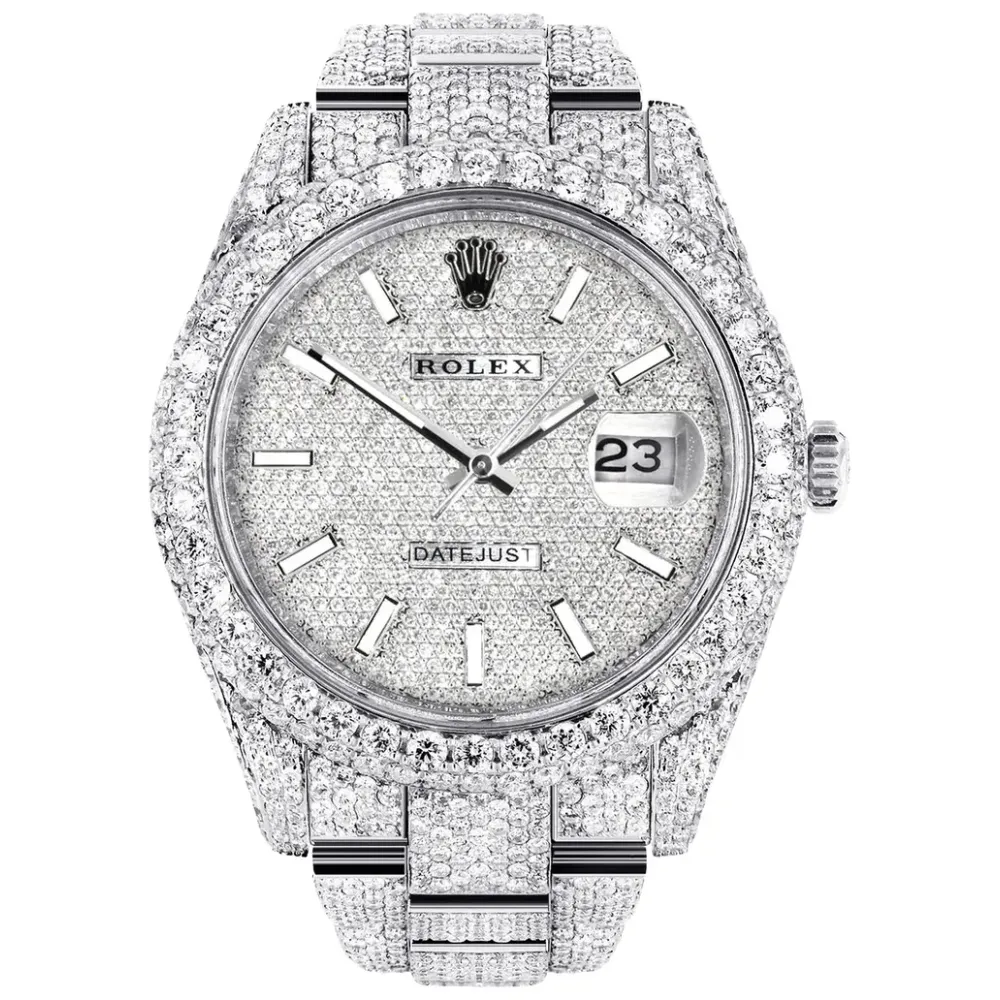 Rolex Diamond Embezzled Datejust 41 'Silver'