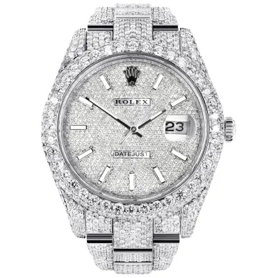 Rolex Diamond Embezzled Datejust 41 'Silver' 01