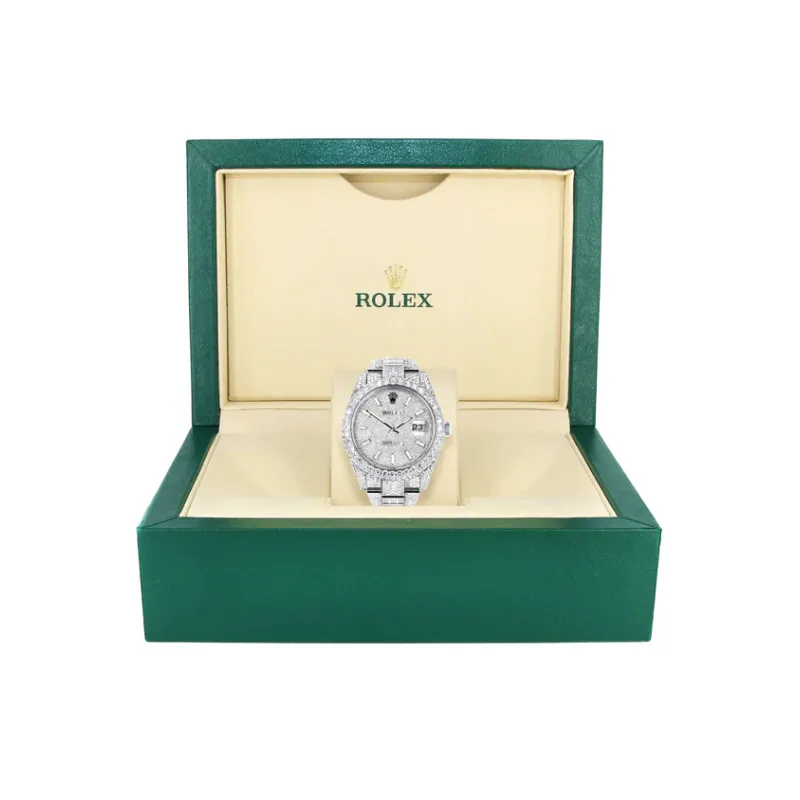 Rolex Diamond Embezzled Datejust 41 'Silver'
