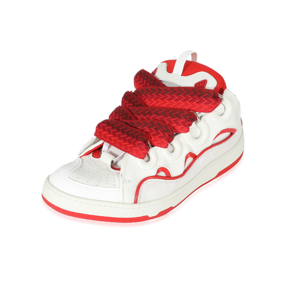Lanvin Curb Sneaker White Red FM SKRK11 DRAP P230030