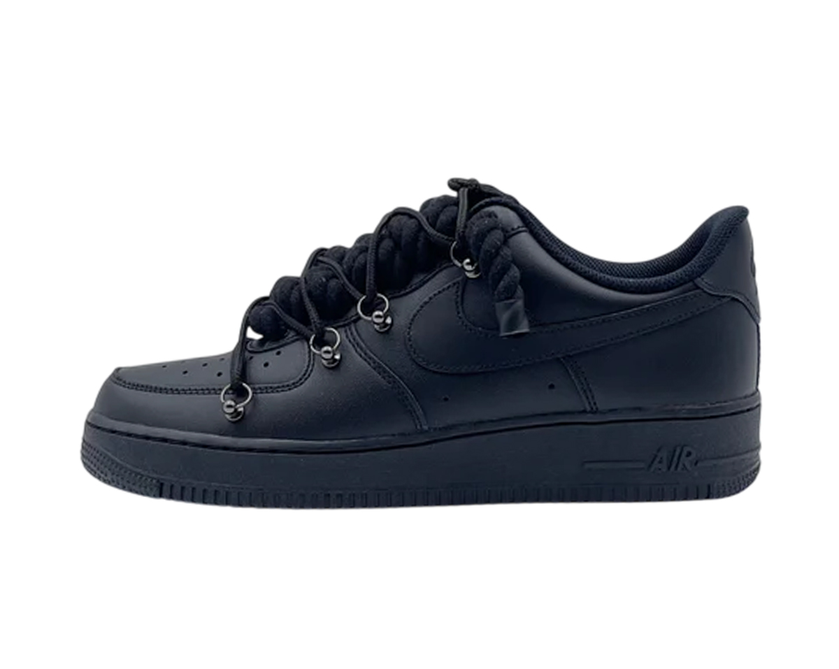 LJR Batch Nike Air Force 1 Low Triple Black Double Laces Black