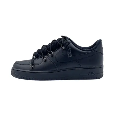 LJR Batch Nike Air Force 1 Low Triple Black Double Laces Black 01