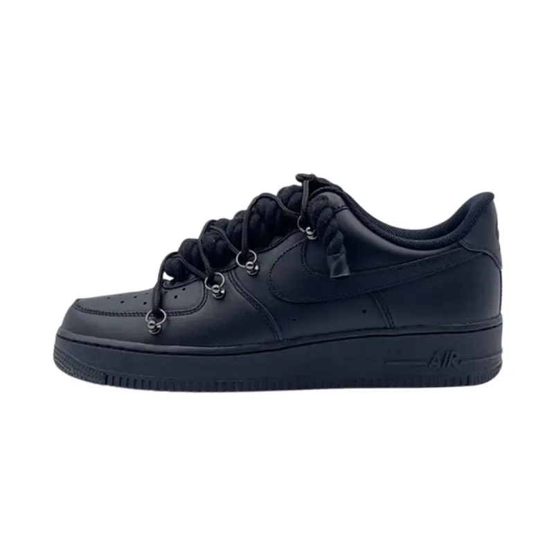 LJR Batch Nike Air Force 1 Low Triple Black Double Laces Black