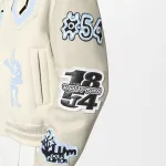 Louis Vuitton Multi-Patches Mixed Leather Varsity Blouson Milky White