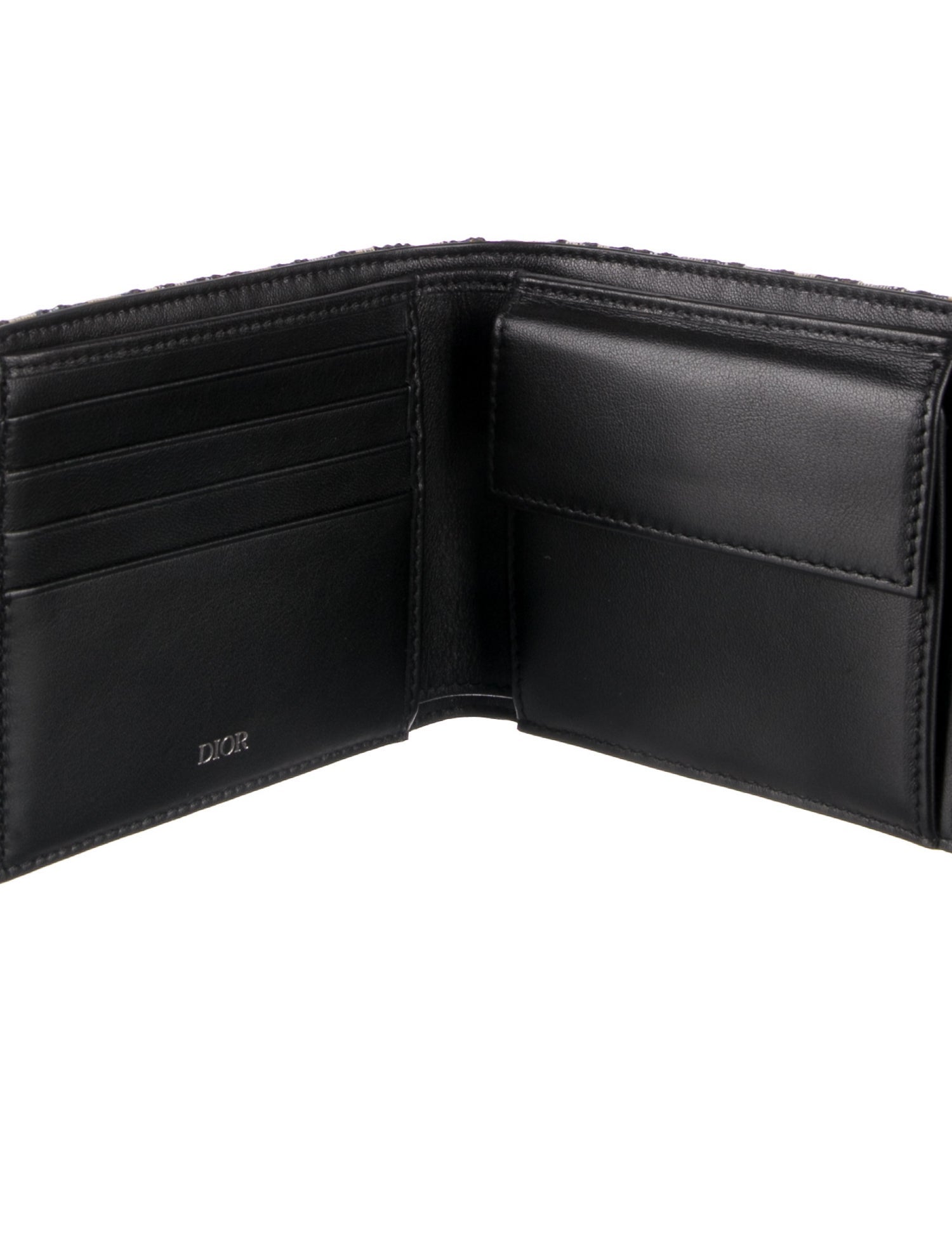 Dior Compact Wallet Beige And Black Dior Oblique Jacquard 2OBBC027YSE_H05E