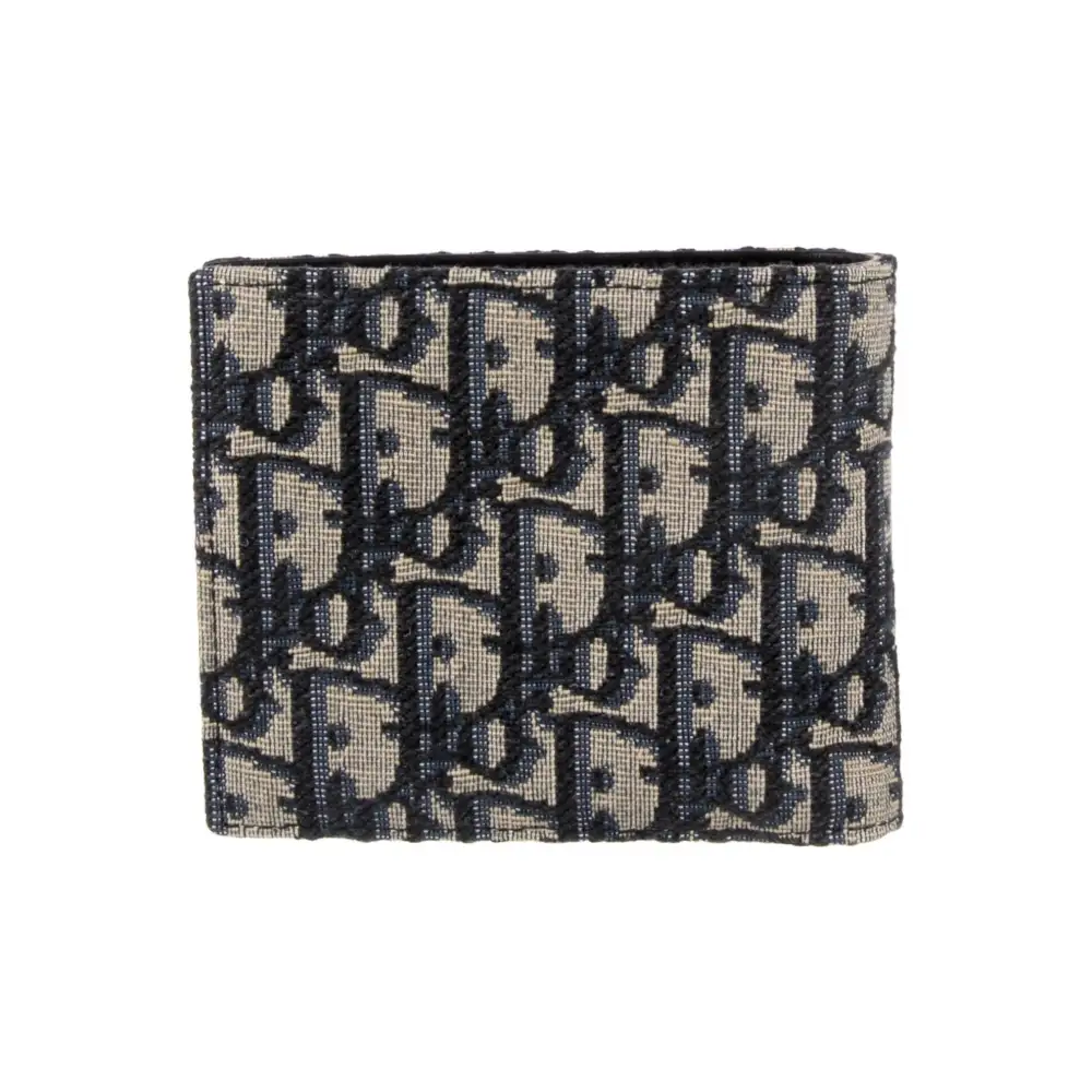 Dior Compact Wallet Beige And Black Dior Oblique Jacquard 2OBBC027YSE_H05E