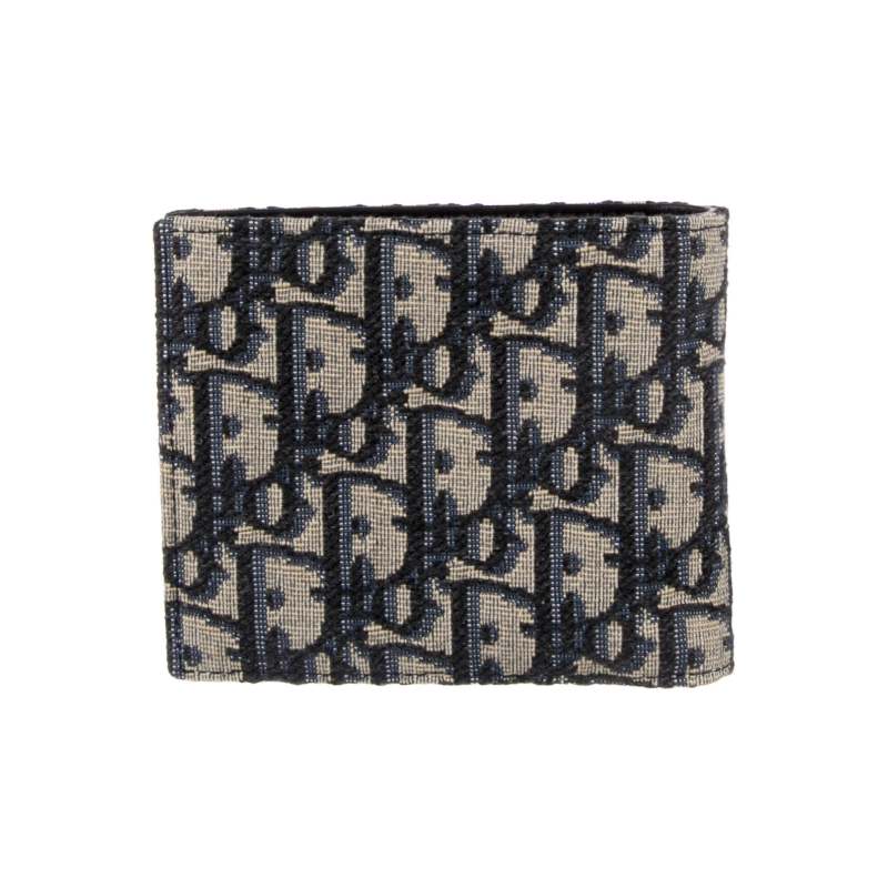 Dior Compact Wallet Beige And Black Dior Oblique Jacquard 2OBBC027YSE_H05E