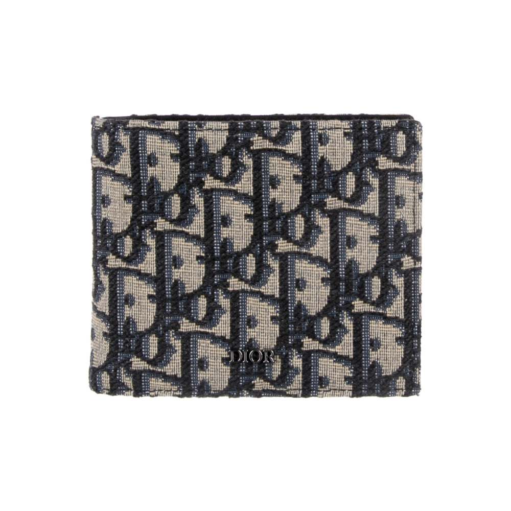 Dior Compact Wallet Beige And Black Dior Oblique Jacquard 2OBBC027YSE_H05E
