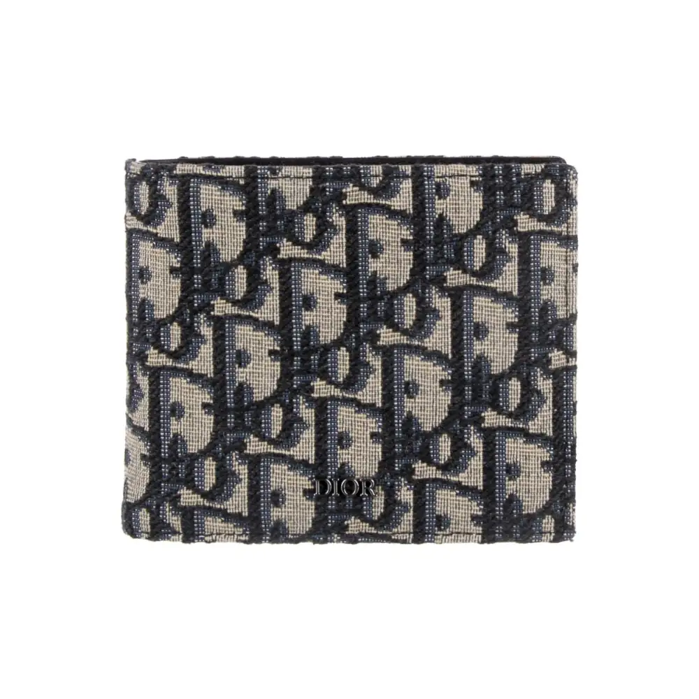 Dior Compact Wallet Beige And Black Dior Oblique Jacquard 2OBBC027YSE_H05E