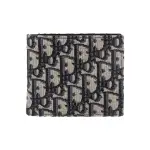 Dior Compact Wallet Beige And Black Dior Oblique Jacquard 2OBBC027YSE_H05E