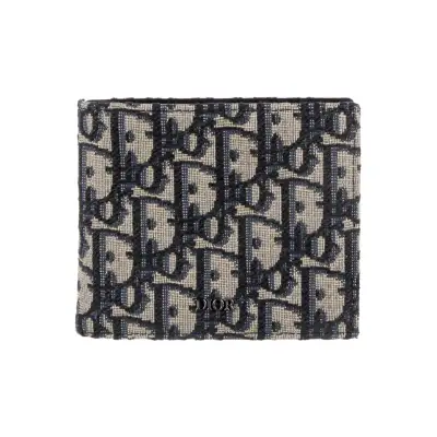 Dior Compact Wallet Beige And Black Dior Oblique Jacquard 2OBBC027YSE_H05E 01